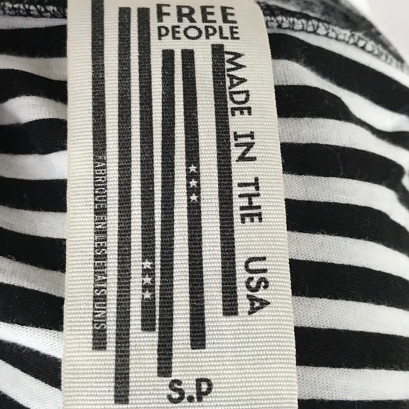 Free People Destroyed T Shirt Sz S Striped - Picture 8 of 8